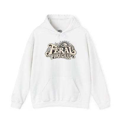Feral Forecast hoodie | Retro sun illustration, nature-inspired design