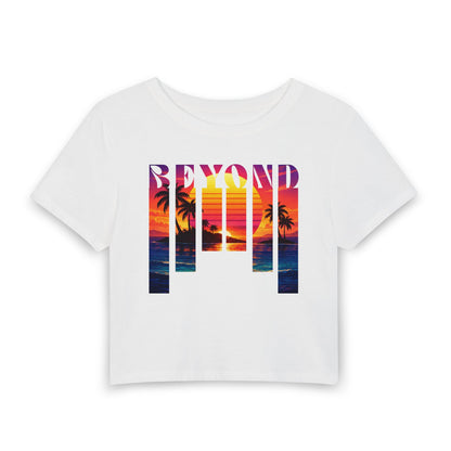 Beyond Summer Tee, Tropical Sunset Palm Graphic Shirt