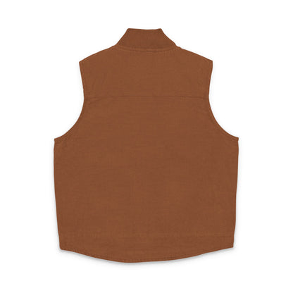 Embroidered Washed Duck Cloth Vest — Rugged Workwear Utility Vest