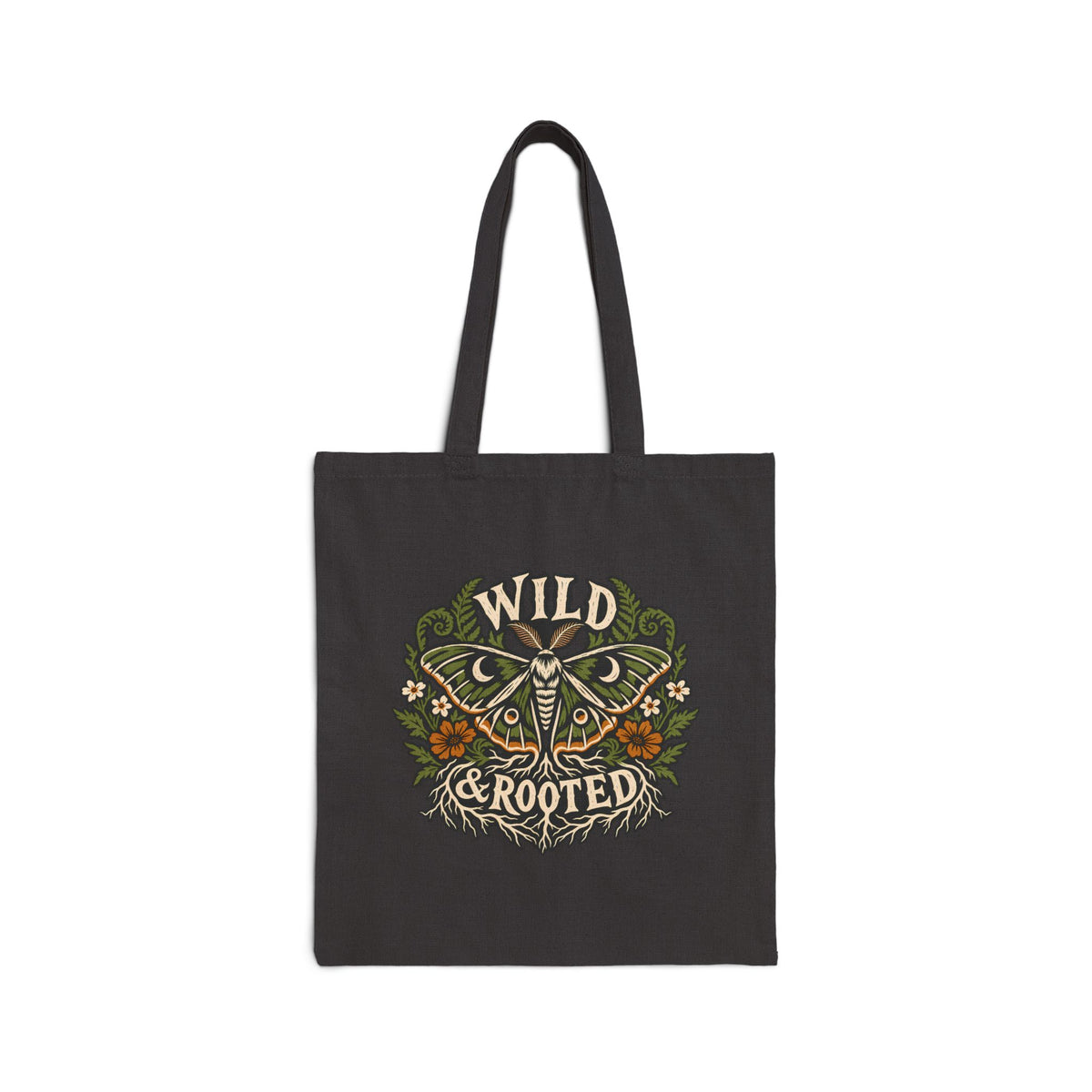 Tote Bag — Wild & Rooted Moth Illustration Canvas Tote