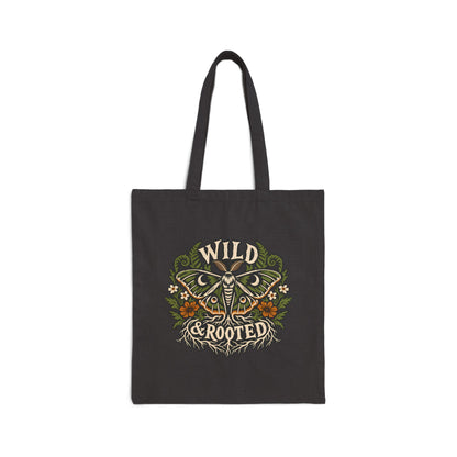 Tote Bag — Wild & Rooted Moth Illustration Canvas Tote