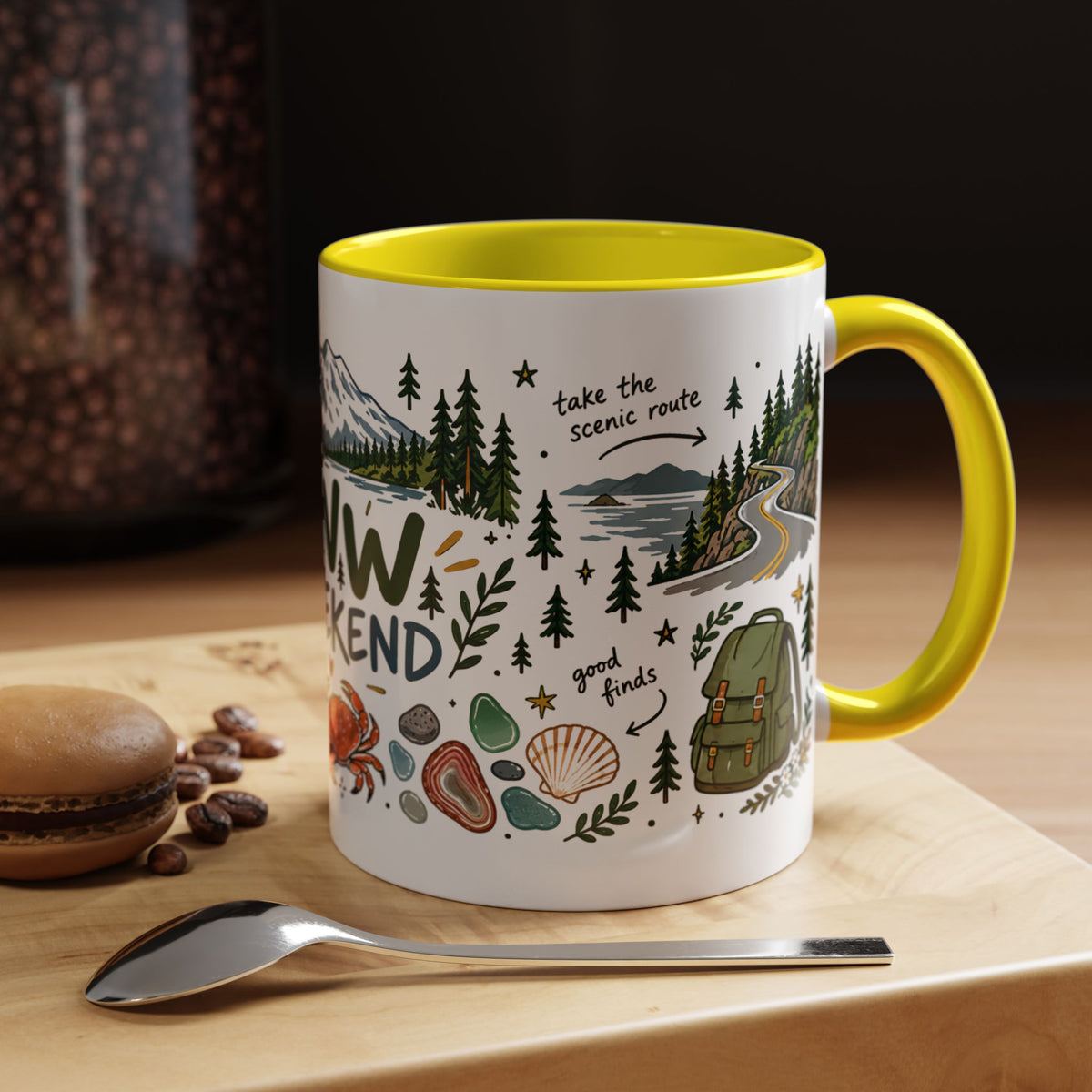 PNW Weekend Accent Coffee Mug — Pacific Northwest Adventure Travel Design (11/15 oz)