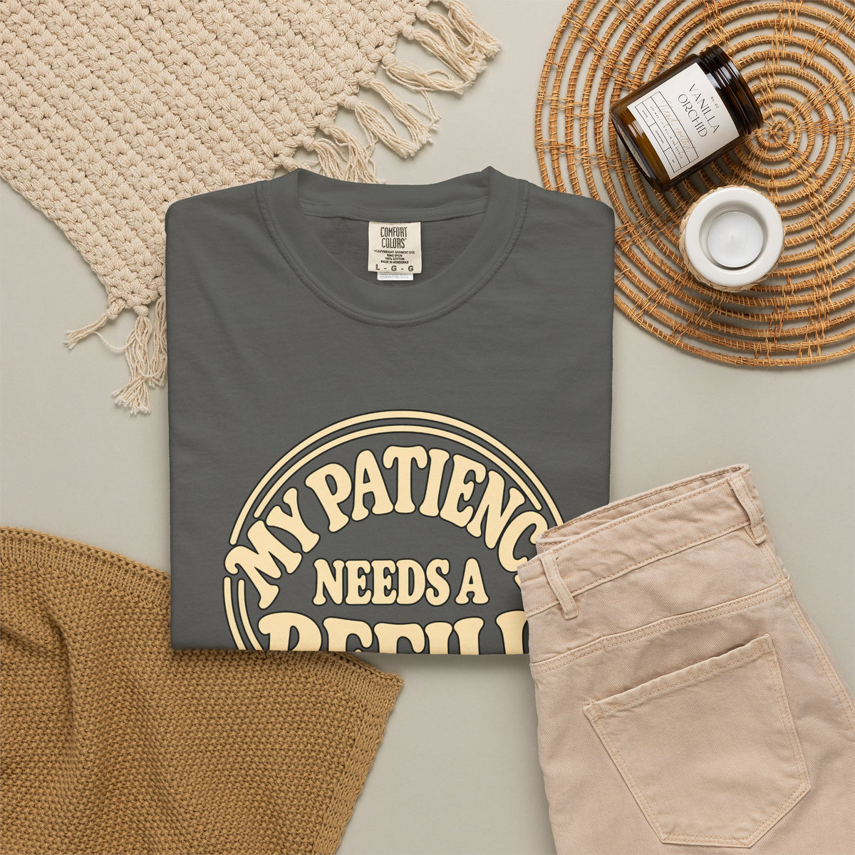 T-Shirt — “My Patience Needs a Refill” Retro Graphic Tee