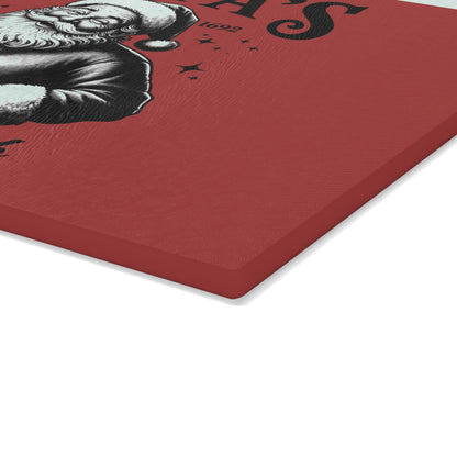 Santa’s Cocktail Club Glass Cutting Board — Festive Christmas Kitchen Decor