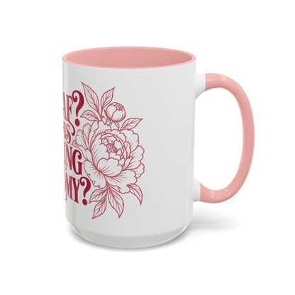 Funny Coffee Mug — “Decaf? In This Fucking Economy?” Accent Ceramic Mug (11/15oz)