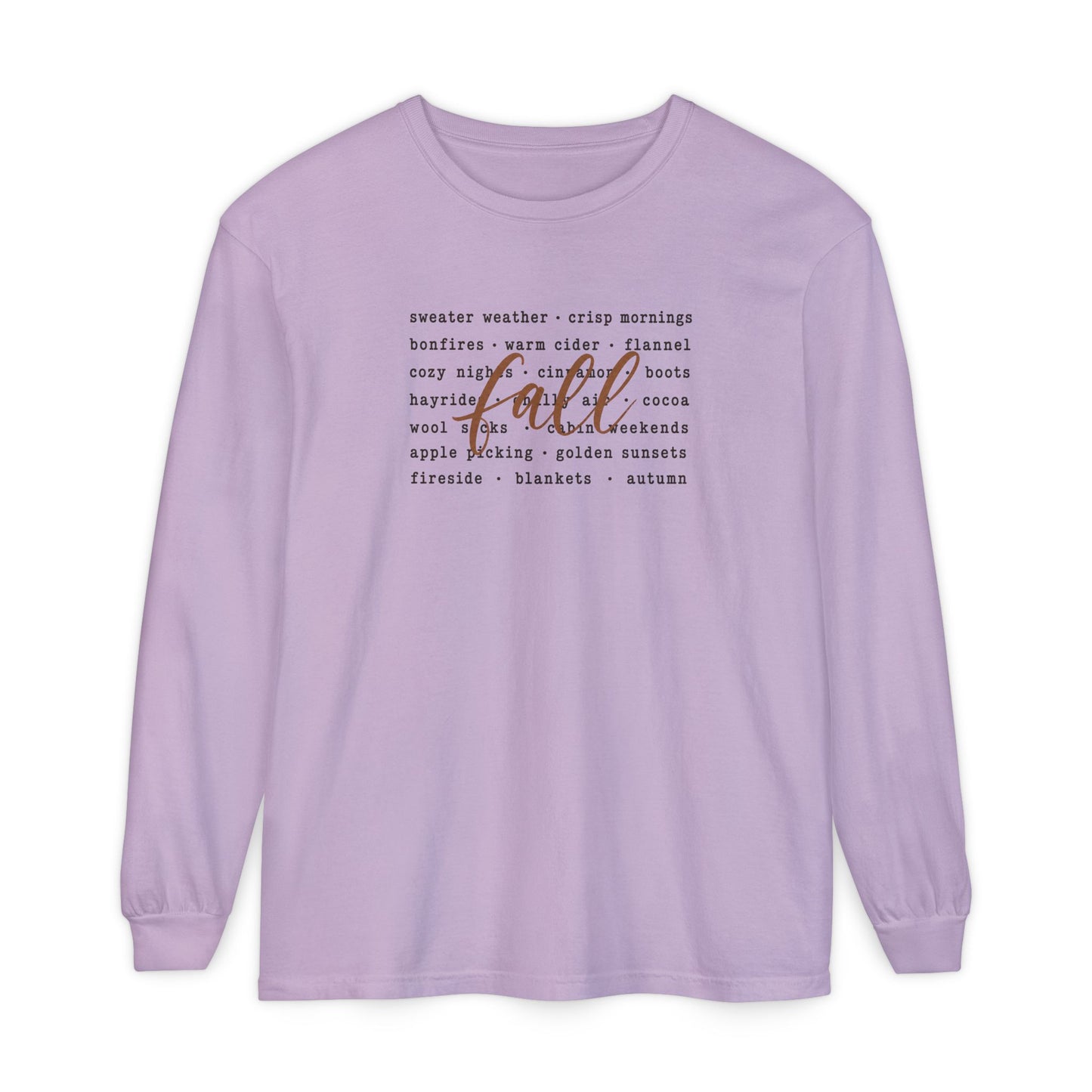 Fall Words Long Sleeve Tee