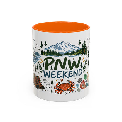 PNW Weekend Accent Coffee Mug — Pacific Northwest Adventure Travel Design (11/15 oz)