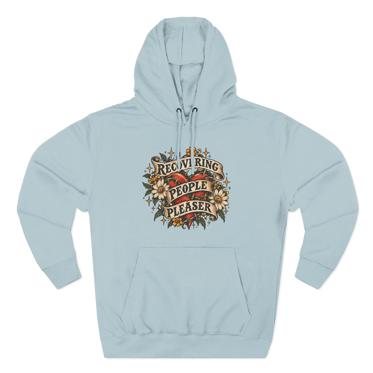 Recovering People Pleaser Hoodie — Vintage Floral Self-Care Pullover