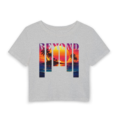 Beyond Summer Tee, Tropical Sunset Palm Graphic Shirt