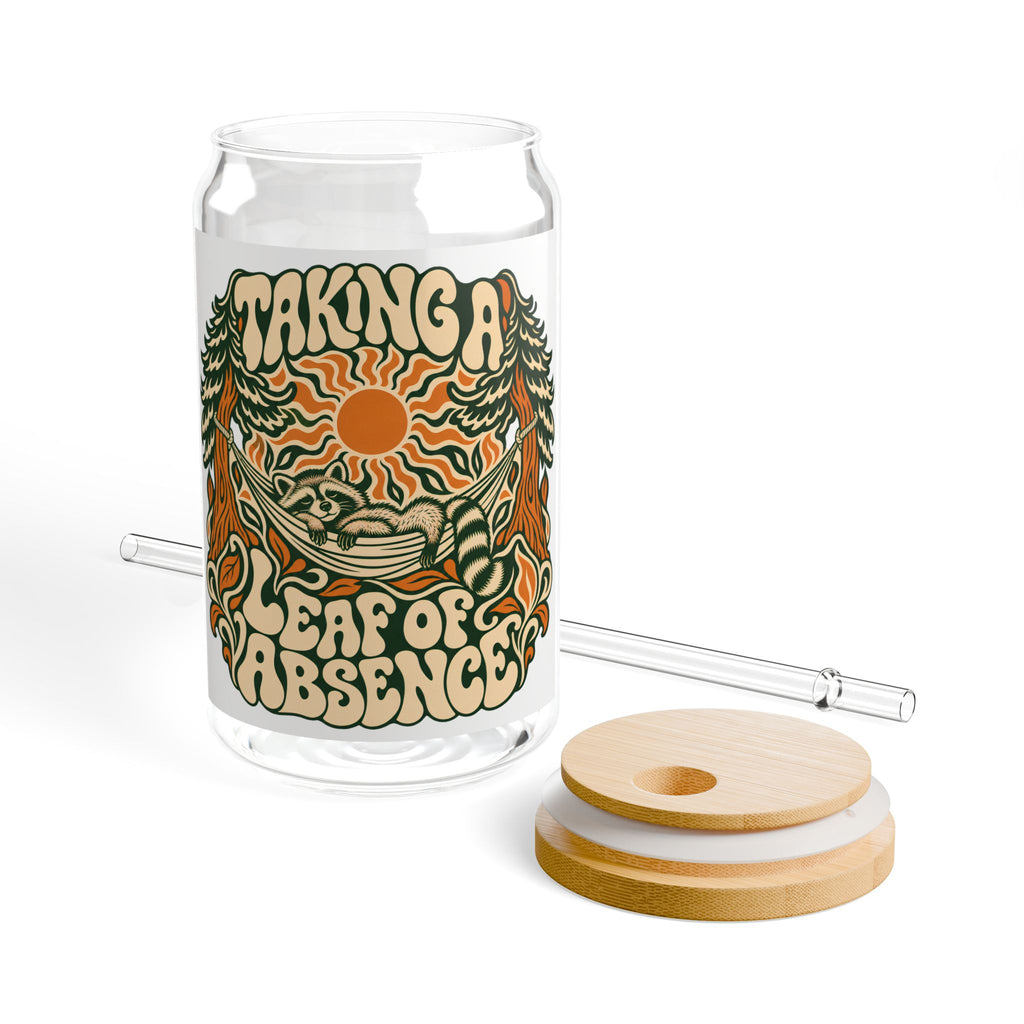 16oz Sipper Glass – 'Taking a Leaf of Absence' Retro Nature Design