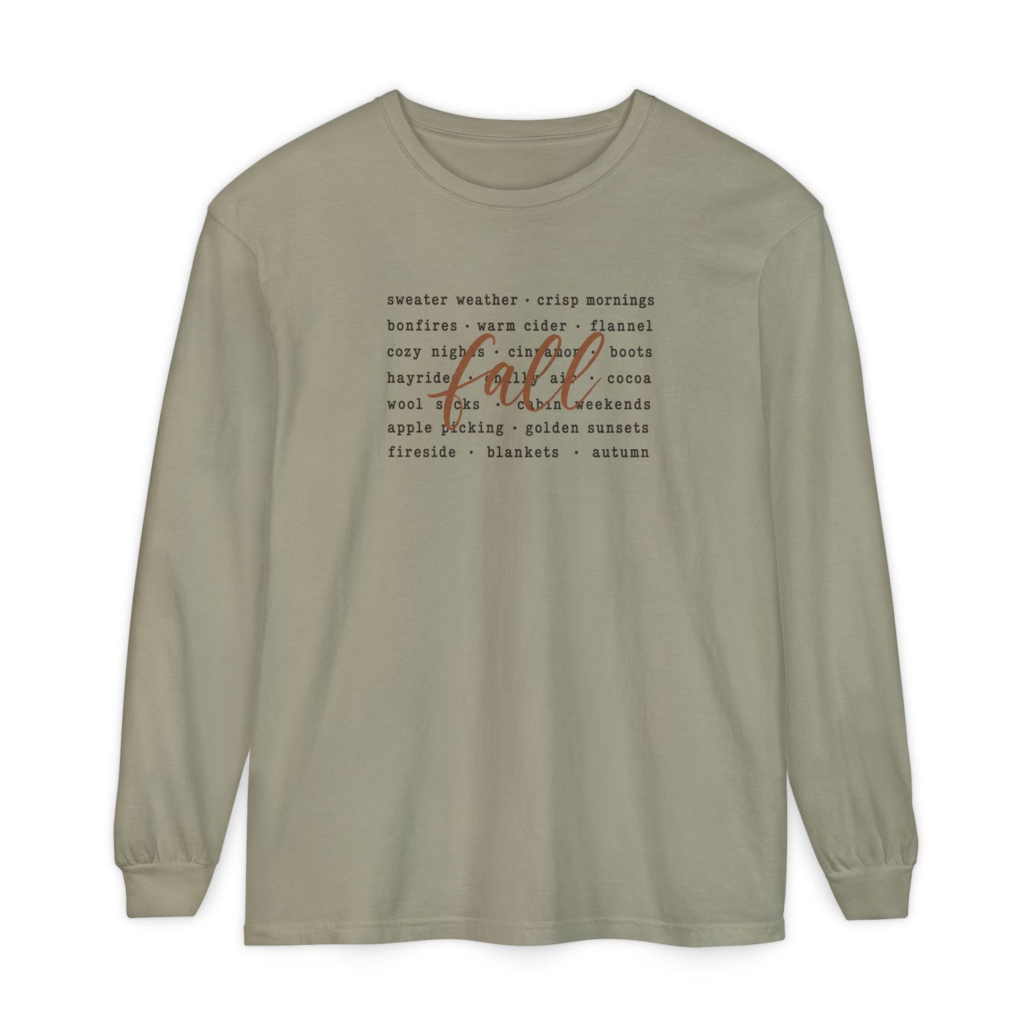 Fall Words Long Sleeve Tee