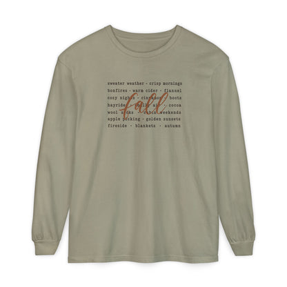 Fall Words Long Sleeve Tee