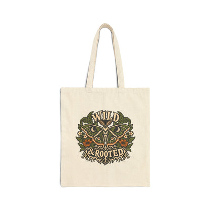 Tote Bag — Wild & Rooted Moth Illustration Canvas Tote