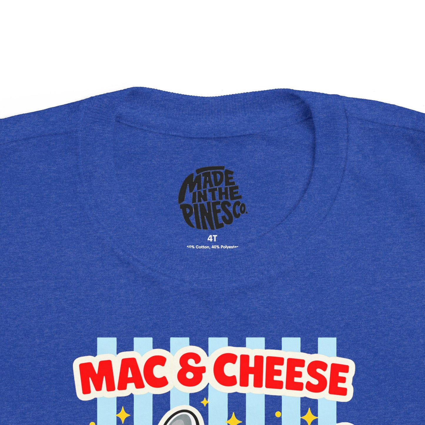 Mac & Cheese Club Toddler Tee — Cute Kids Food Graphic Shirt
