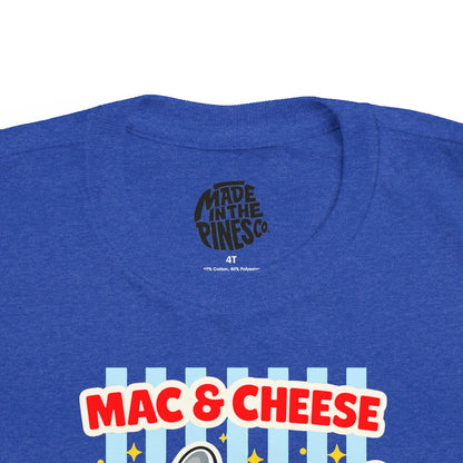 Mac & Cheese Club Toddler Tee — Cute Kids Food Graphic Shirt
