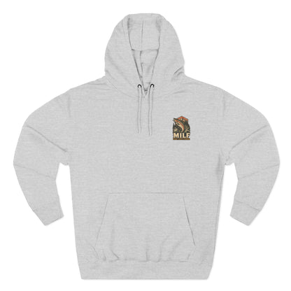 Fishing Hoodie — 'MILF (Man I Love Fishing)' Retro Trout Graphic