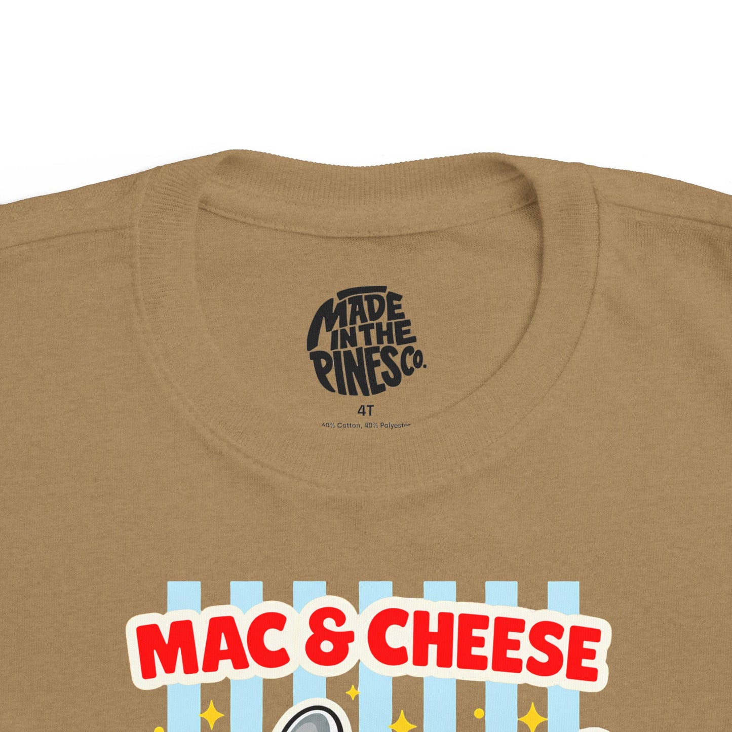 Mac & Cheese Club Toddler Tee — Cute Kids Food Graphic Shirt