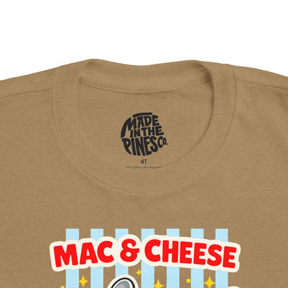 Mac & Cheese Club Toddler Tee — Cute Kids Food Graphic Shirt