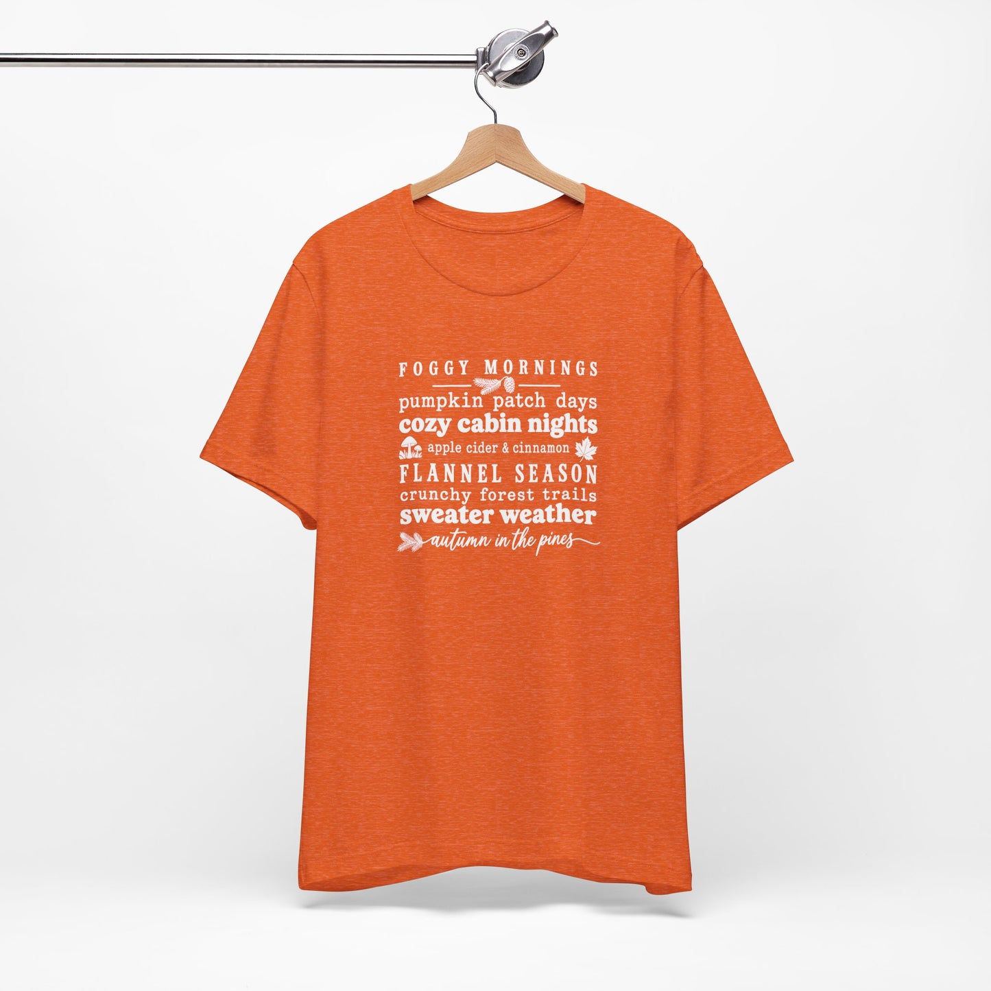 Fall Vibes Tee — "Foggy Mornings, Pumpkin Patch Days" Autumn Graphic Shirt