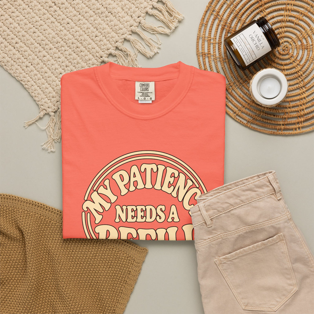 T-Shirt — “My Patience Needs a Refill” Retro Graphic Tee