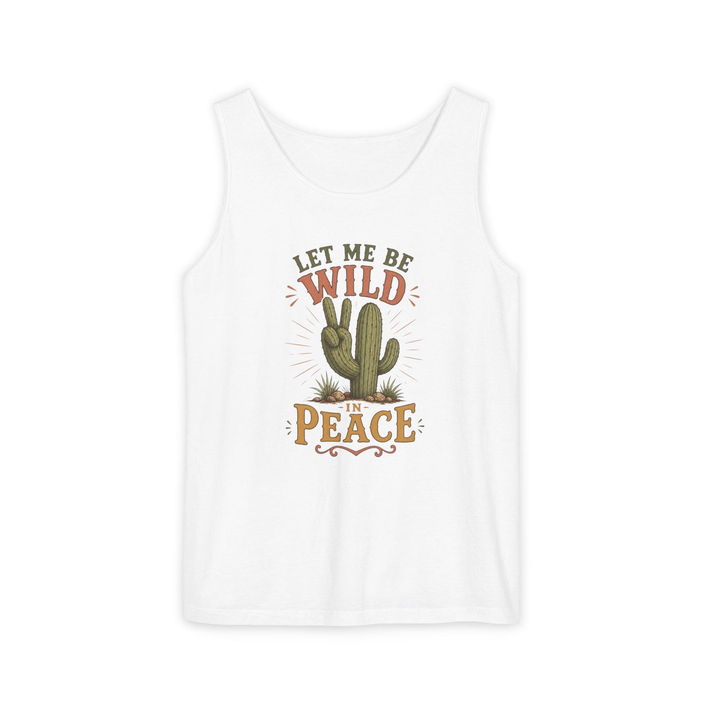 Let Me Be Wild in Peace Cactus Tank Top