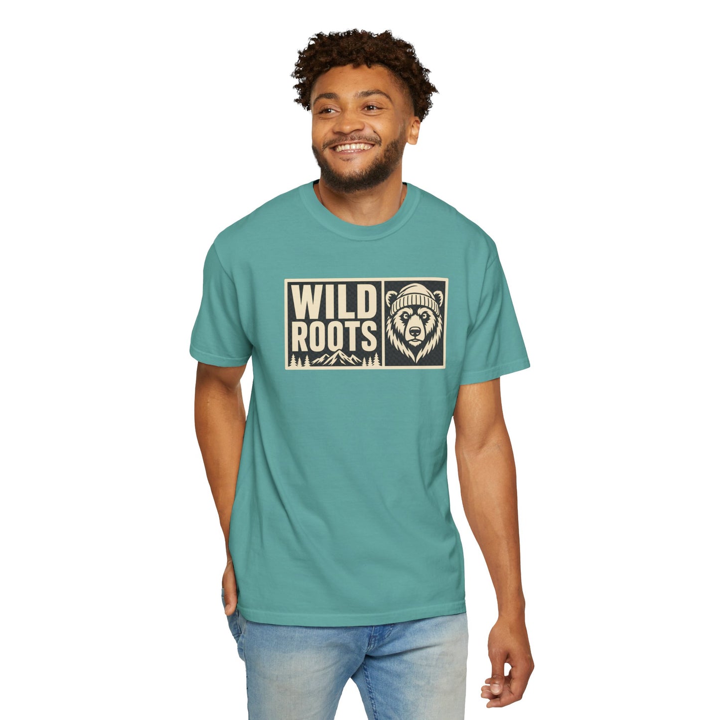 Wild Roots Bear Logo T-Shirt | Mountain Nature Outdoors, Comfort Colors