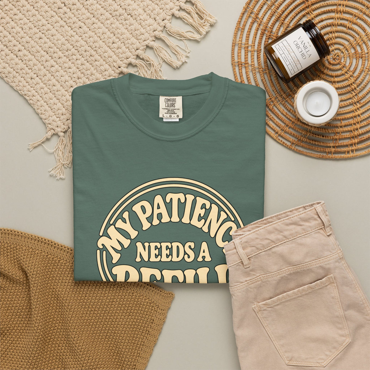 T-Shirt — “My Patience Needs a Refill” Retro Graphic Tee