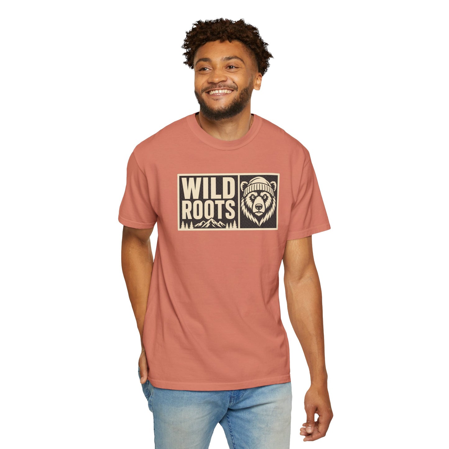 Wild Roots Bear Logo T-Shirt | Mountain Nature Outdoors, Comfort Colors