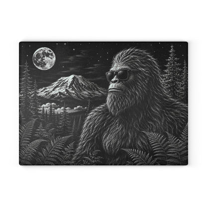 Glass Cutting Board — Sasquatch Forest Moon Design