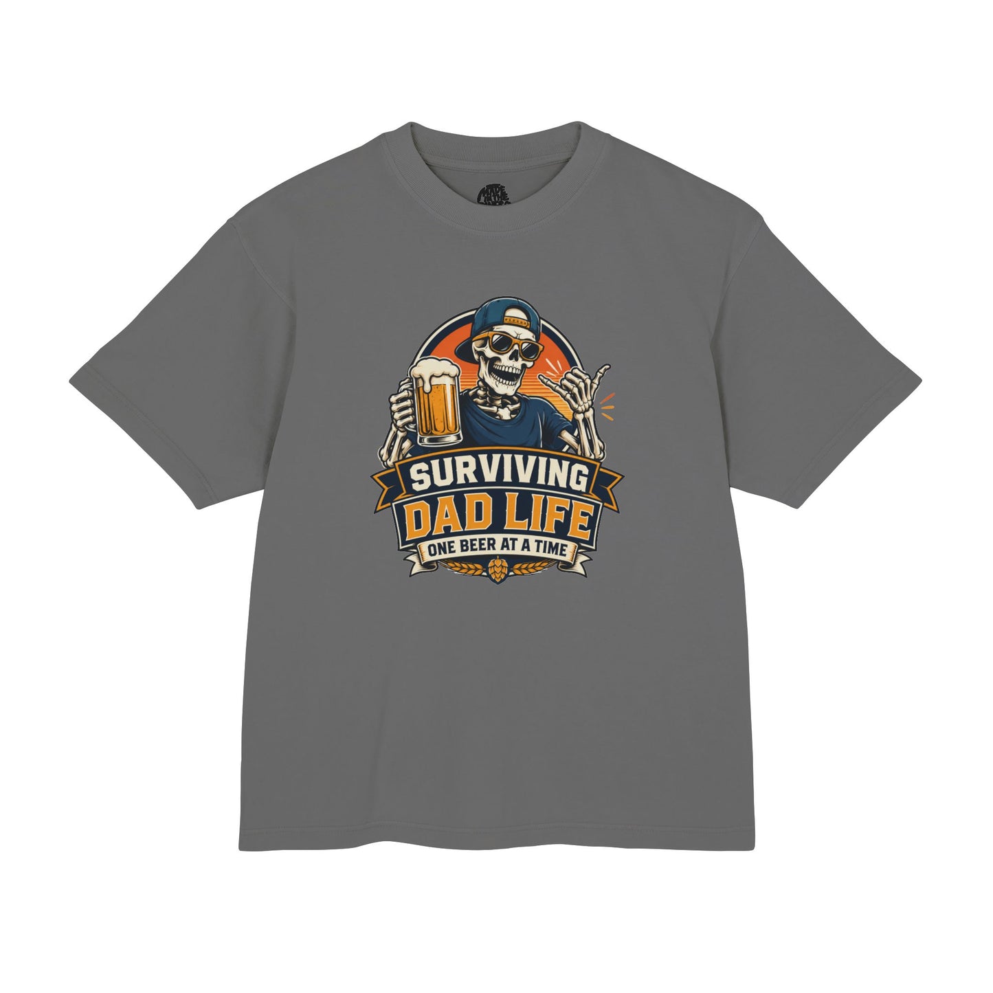 Surviving Dad Life Beer Skeleton Tee | Dad Camping BBQ Father's Day