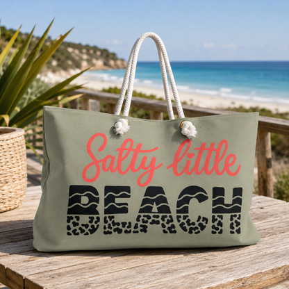 Salty Little Beach Weekender Bag | Rope Handle Tote