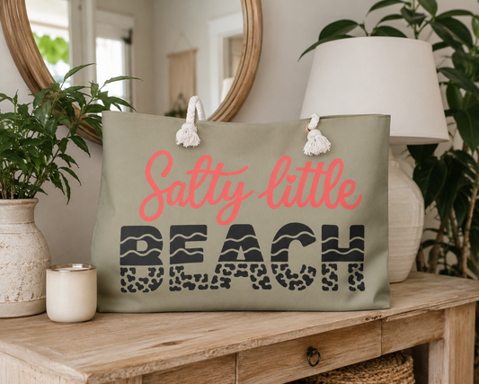 Salty Little Beach Weekender Bag | Rope Handle Tote