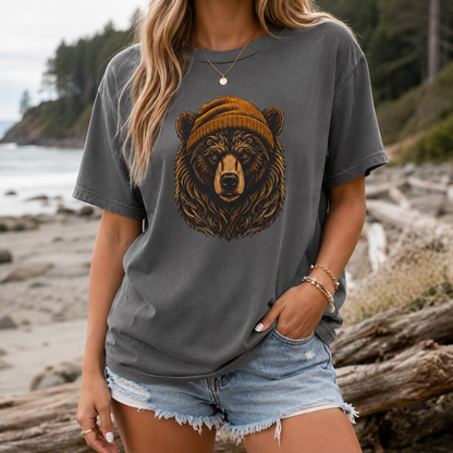 Outdoorsy Bear Camping Cabin Hiking Tee
