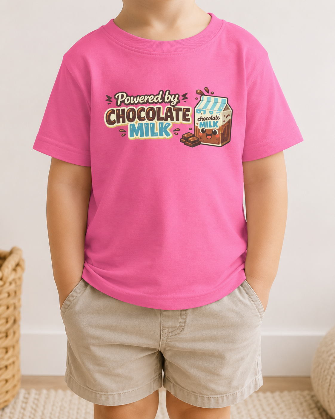 Powered by Chocolate Milk Toddler Tee