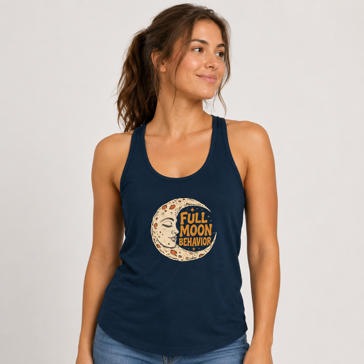 Full Moon Behavior racerback tank