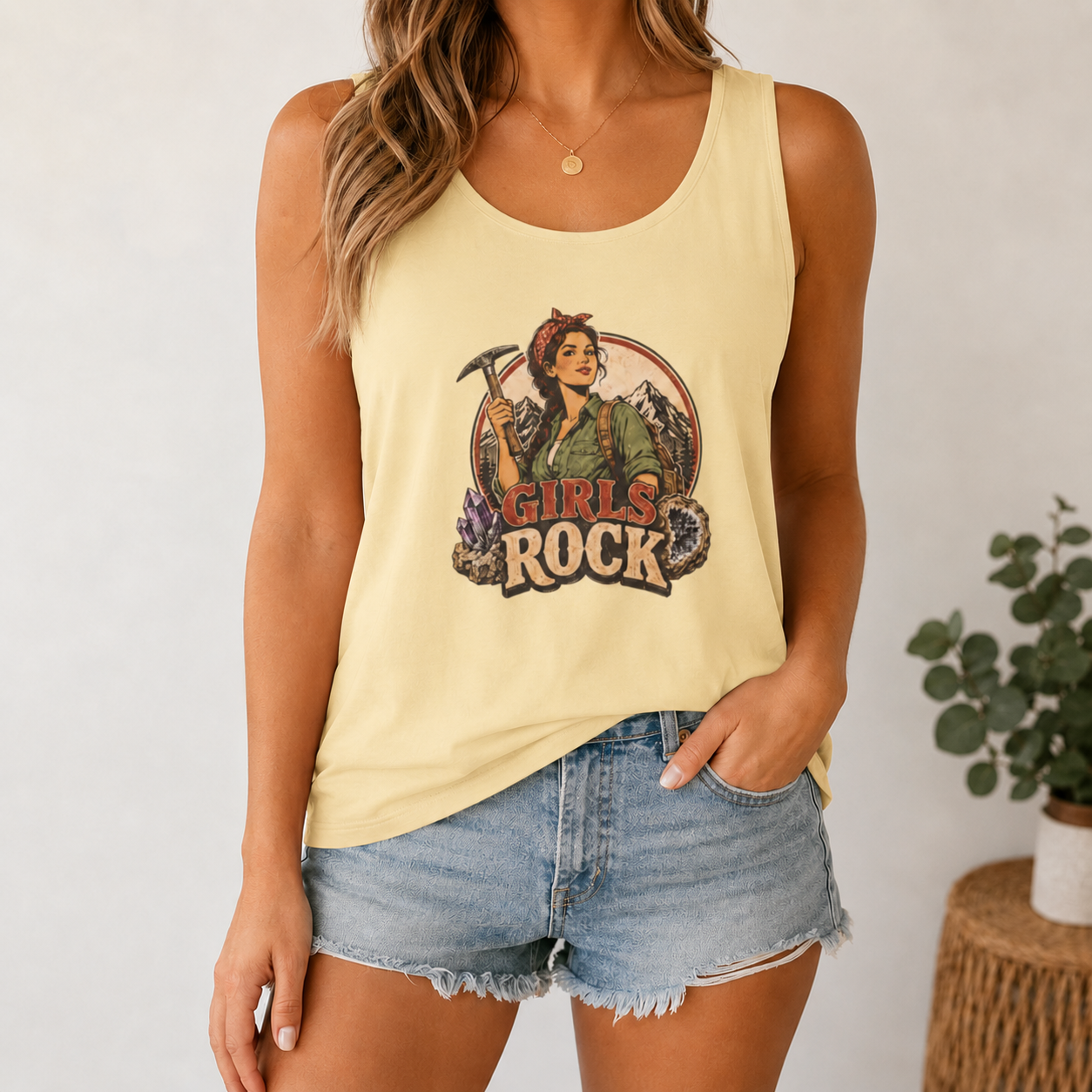 Girls Rock Rockhounding Vintage Woman tank top | Rockhound Fossil Mineral Collector
