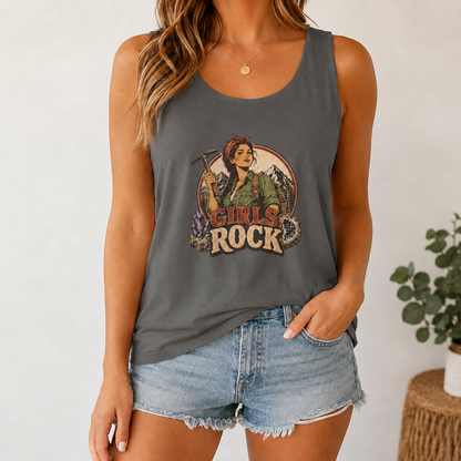 Girls Rock Rockhounding Vintage Woman tank top | Rockhound Fossil Mineral Collector
