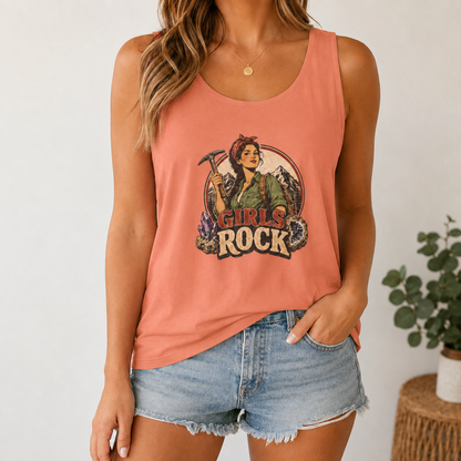 Girls Rock Rockhounding Vintage Woman tank top | Rockhound Fossil Mineral Collector