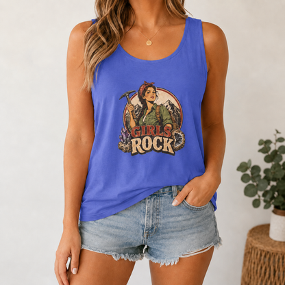 Girls Rock Rockhounding Vintage Woman tank top | Rockhound Fossil Mineral Collector