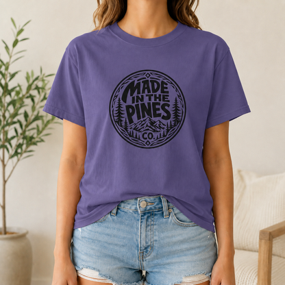 Made in the Pines T-shirt | Badge, Pine Forest Design