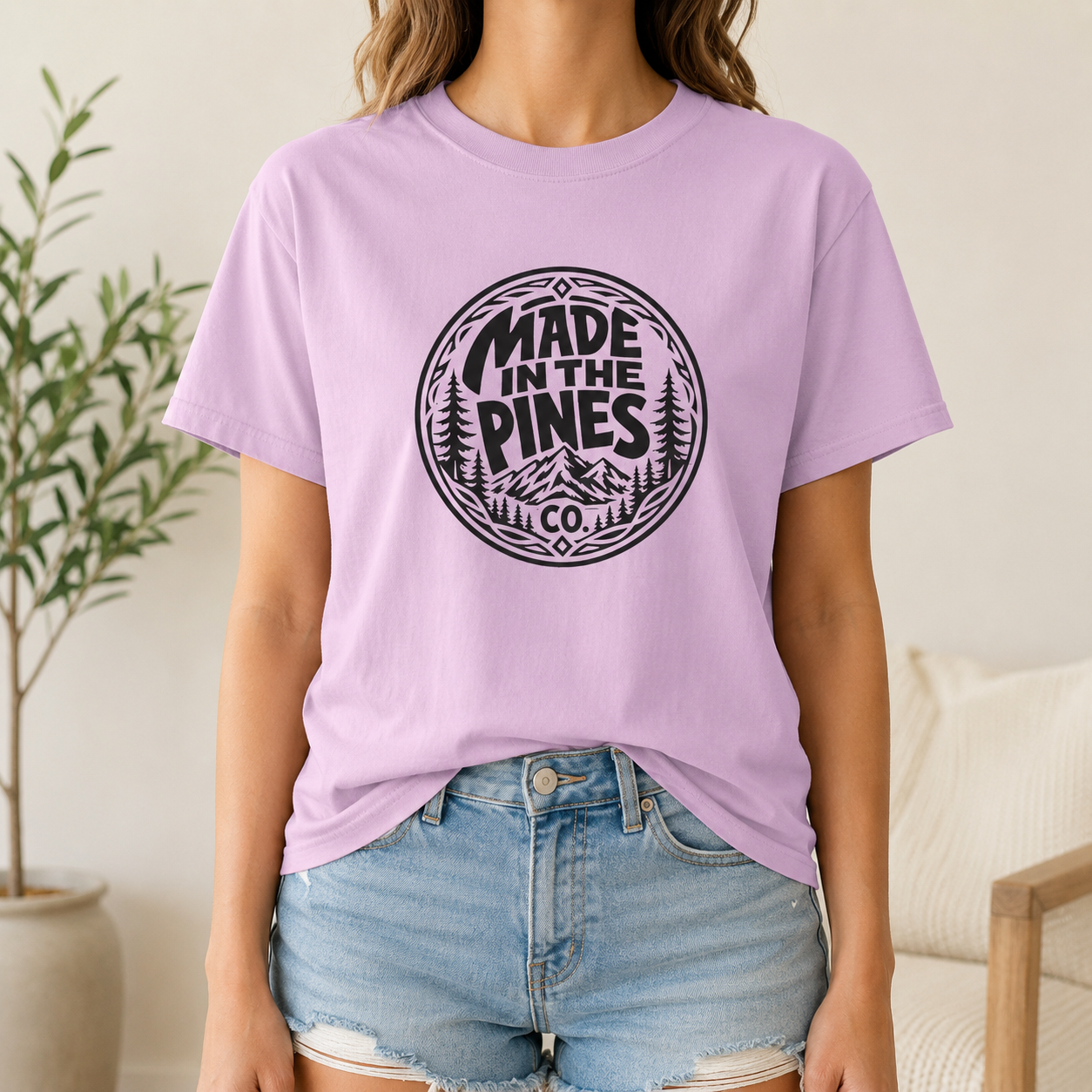 Made in the Pines T-shirt | Badge, Pine Forest Design