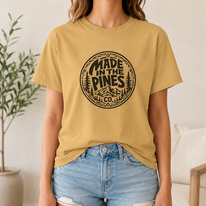 Made in the Pines T-shirt | Badge, Pine Forest Design