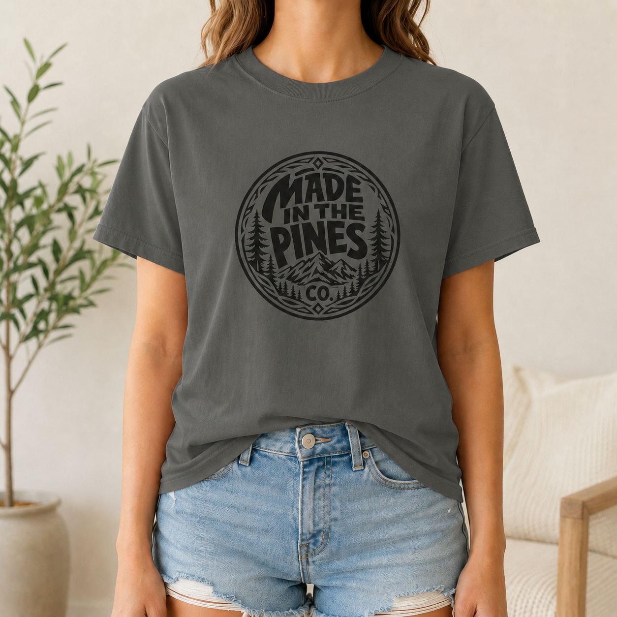 Made in the Pines T-shirt | Badge, Pine Forest Design