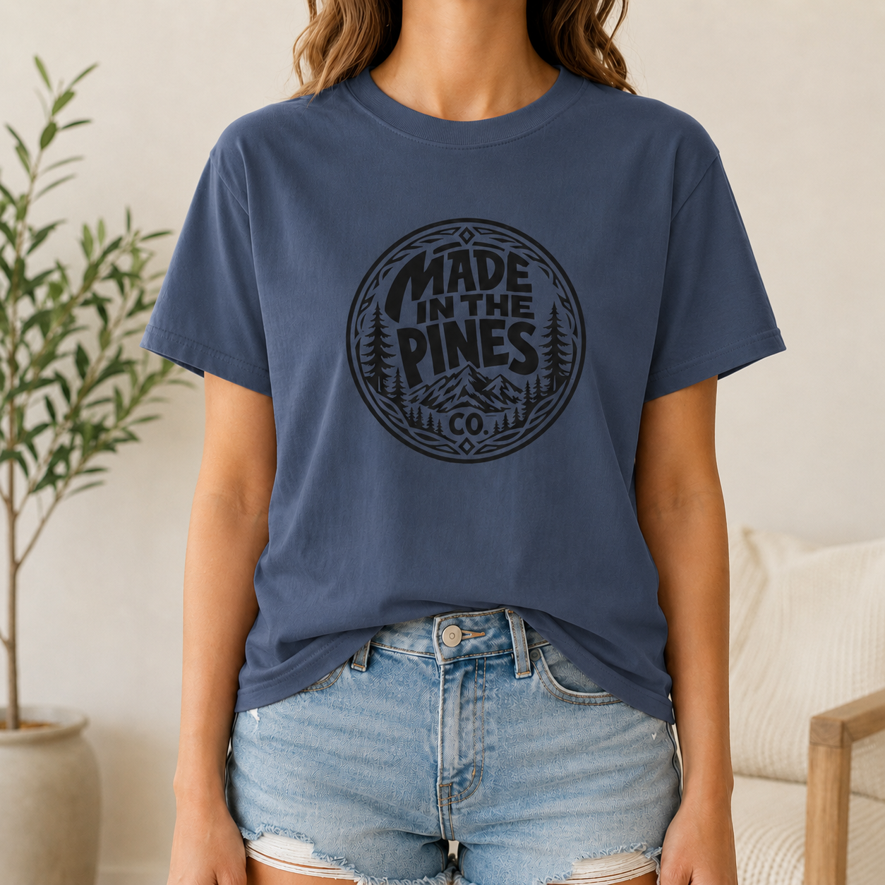 Made in the Pines T-shirt | Badge, Pine Forest Design