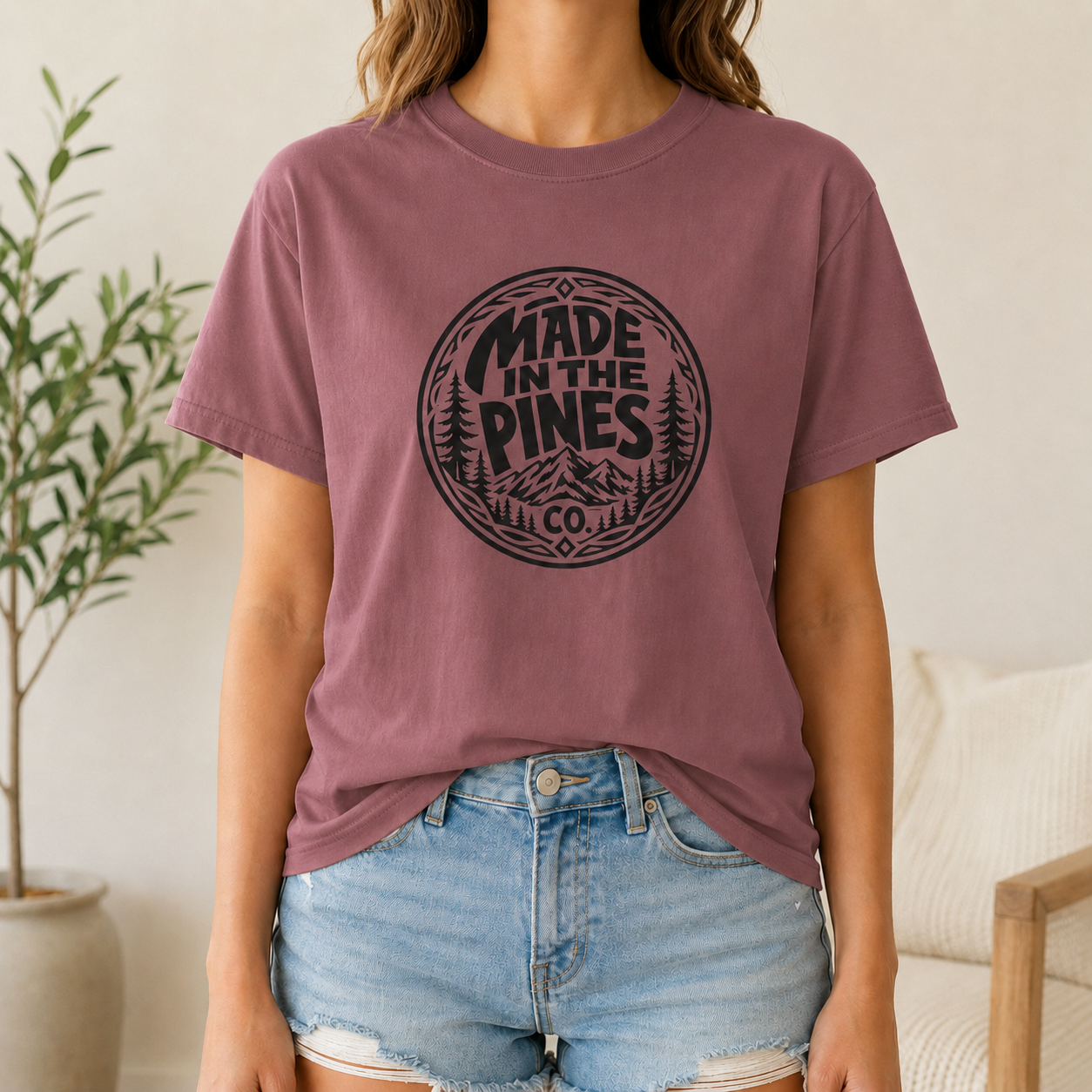 Made in the Pines T-shirt | Badge, Pine Forest Design