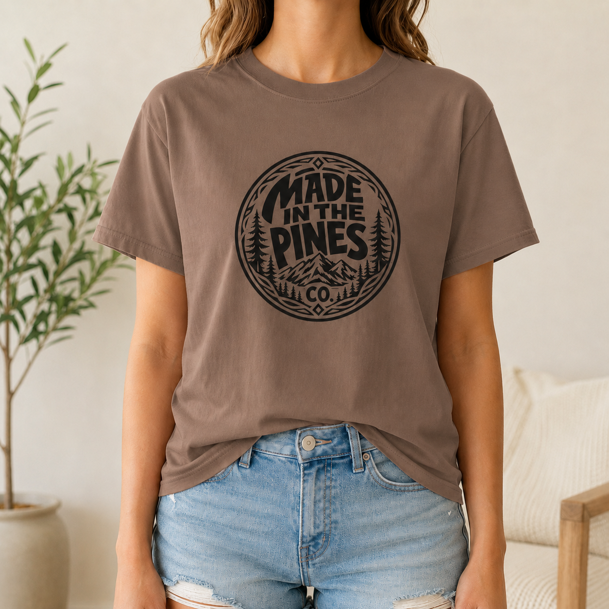 Made in the Pines T-shirt | Badge, Pine Forest Design