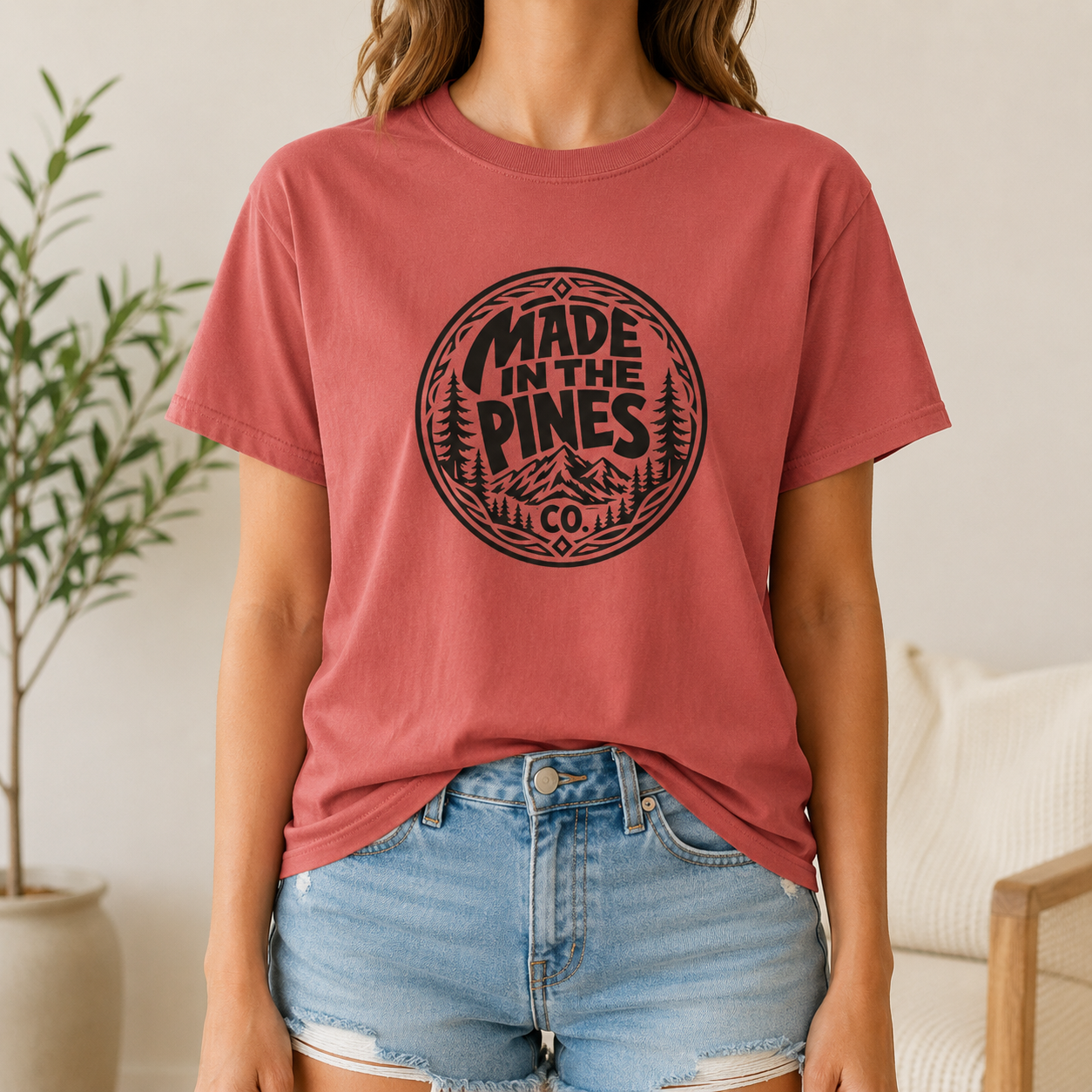Made in the Pines T-shirt | Badge, Pine Forest Design