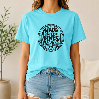 Made in the Pines T-shirt | Badge, Pine Forest Design