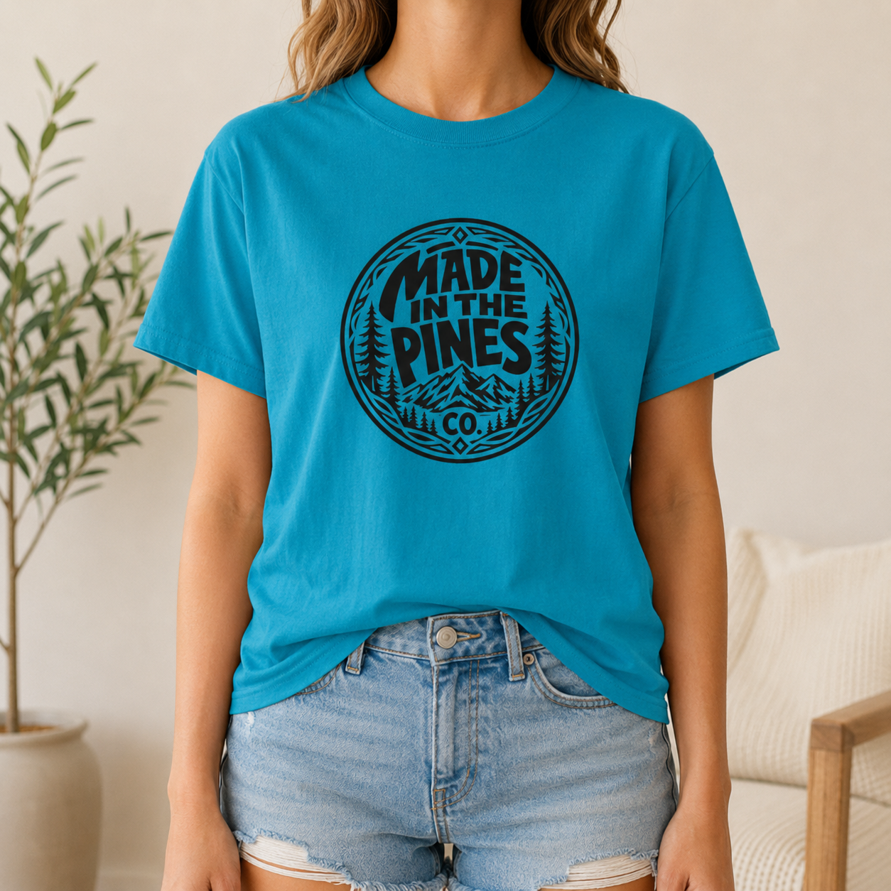 Made in the Pines T-shirt | Badge, Pine Forest Design