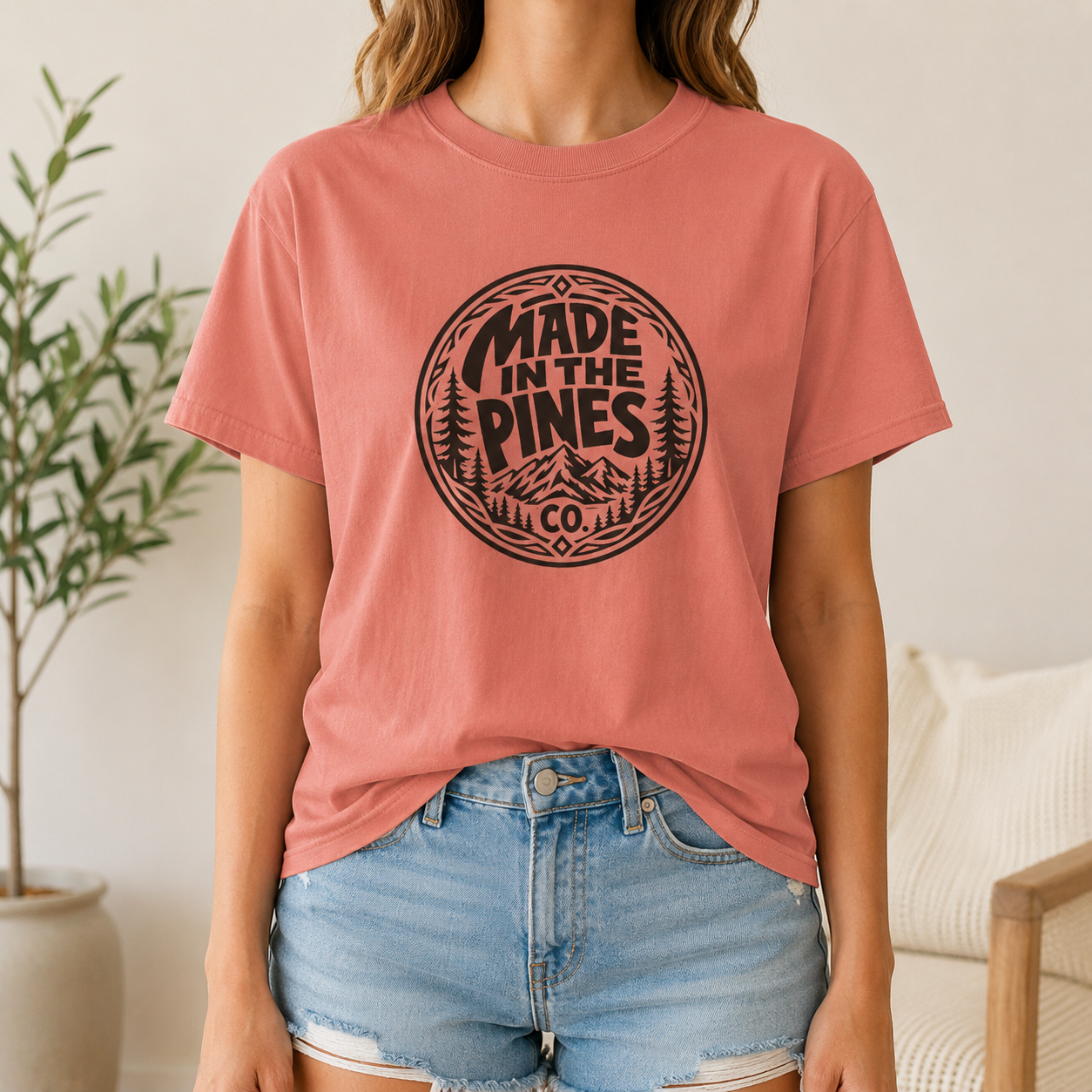 Made in the Pines T-shirt | Badge, Pine Forest Design